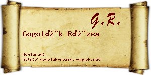 Gogolák Rózsa névjegykártya